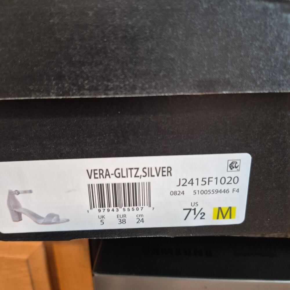 Naturalizer Silver Rhinestone Block Heel Sandals - Picture 8 of 8